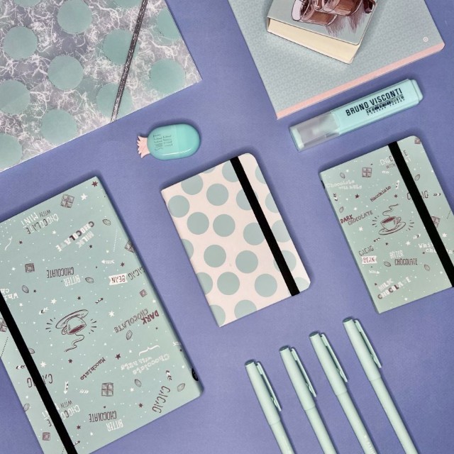 Зап. книжка А6 100л кл тв BV Megapolis journal Light blue Polka dots Превью 2