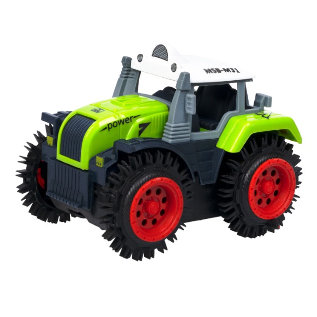 Машина Трактор-перевёртыш зелёный 4WD на батарейках, 11см пласт Превью 5
