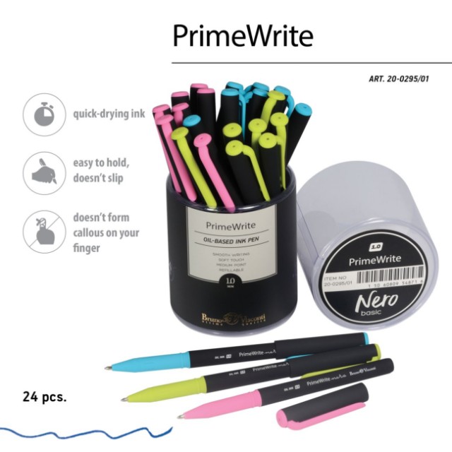 Ручка шариковая синяя BV PrimeWrite. Basic. Nero 1мм Превью 4