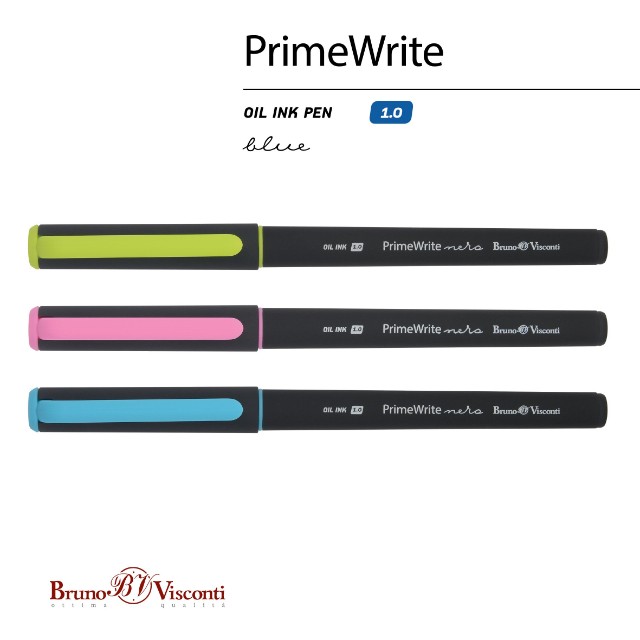 Ручка шариковая синяя BV PrimeWrite. Basic. Nero 1мм Превью 8