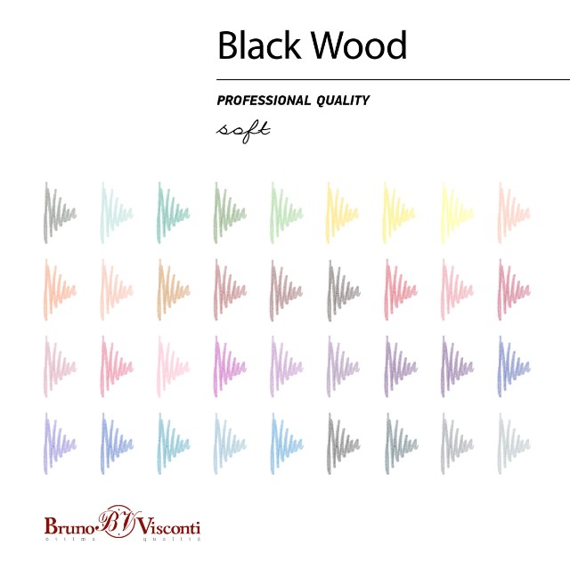 Карандаши цветные 36 цв пластик BV BlackWoodColor Превью 9
