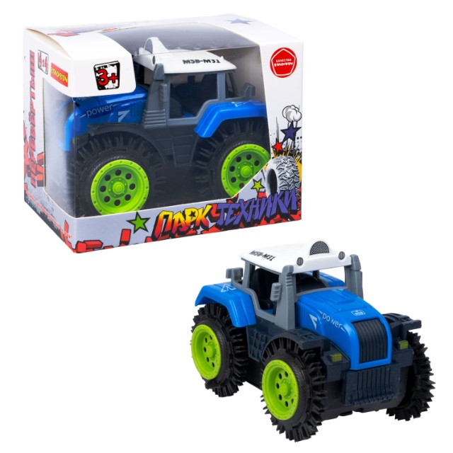 Машина Трактор-перевёртыш синий 4WD на батарейках 11см пласт Превью 2