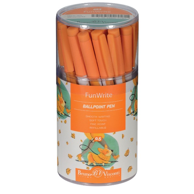 Ручка шариковая синяя BV FunWrite Городская прогулка. Корги 0,5мм принт Превью 1