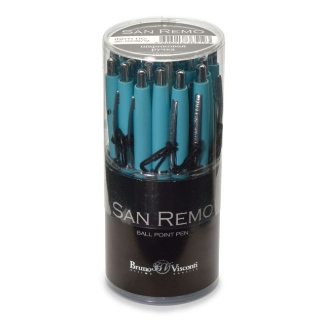 Ручка подар шар BV San Remo синяя автомат мята метал. Превью 4