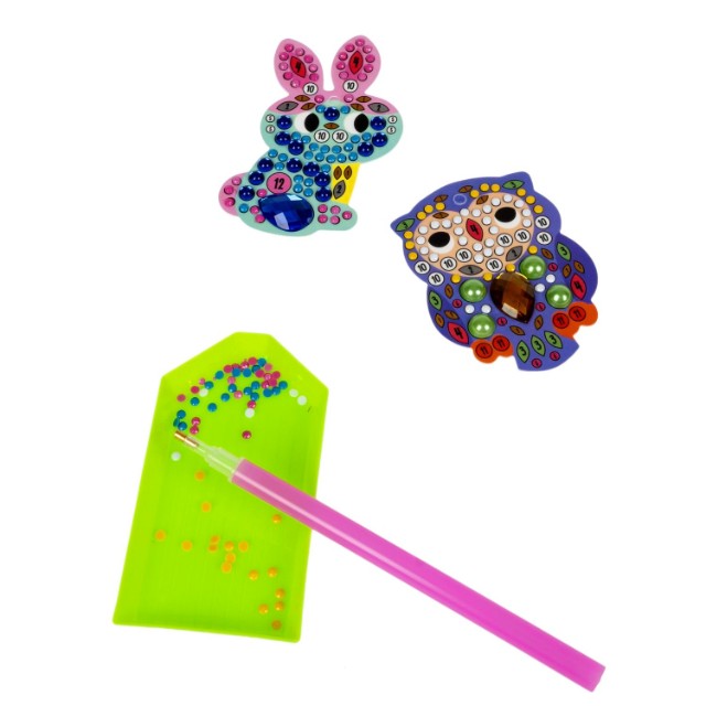 Творч Алмазная мозаика Брелоки Сова и зайчик, двусторонние Превью 3