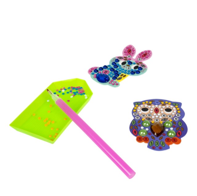 Творч Алмазная мозаика Брелоки Сова и зайчик, двусторонние Превью 6