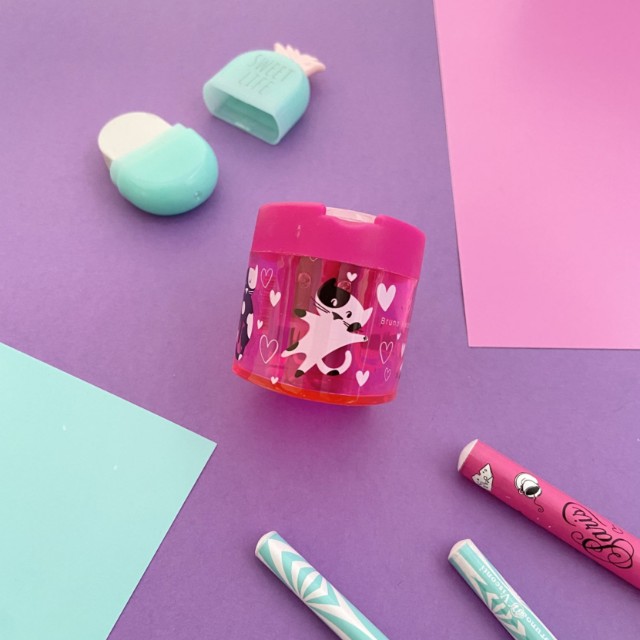 Точилка 2отв BV HappySharp треугольная с контейнером 2 цвета Превью 5