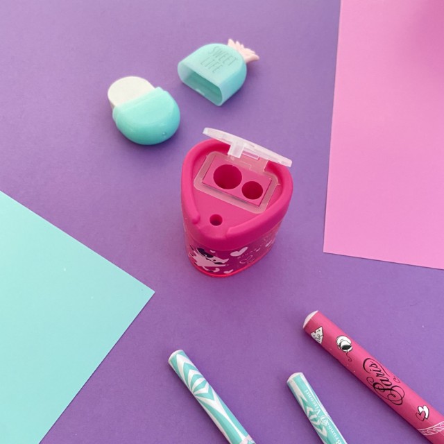 Точилка 2отв BV HappySharp треугольная с контейнером 2 цвета Превью 3