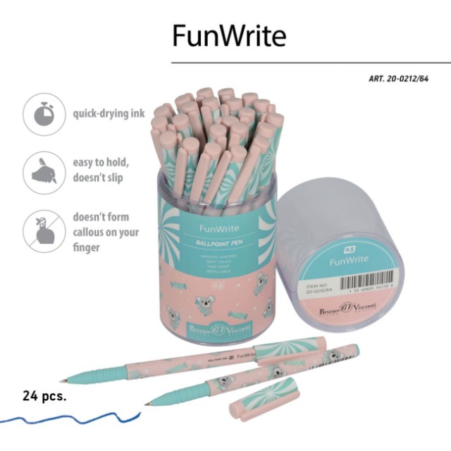 Ручка шариковая синяя BV FunWrite Lolipop. Коала 0.5 мм Превью 3