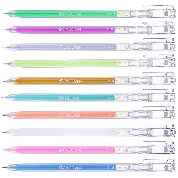 Ручки гелевые 10цв пастель Hatber Terra Colora NeoGel 0,5мм для тонированной бумаги Превью 2