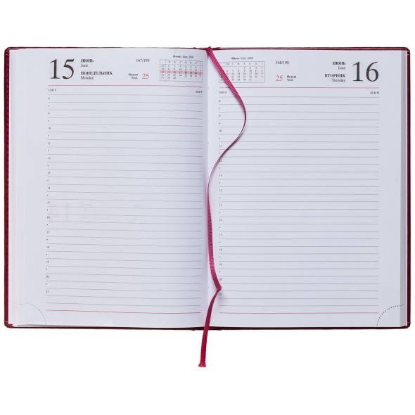 Ежедневник А5 2025г Sarif Classic Бордо Превью 1