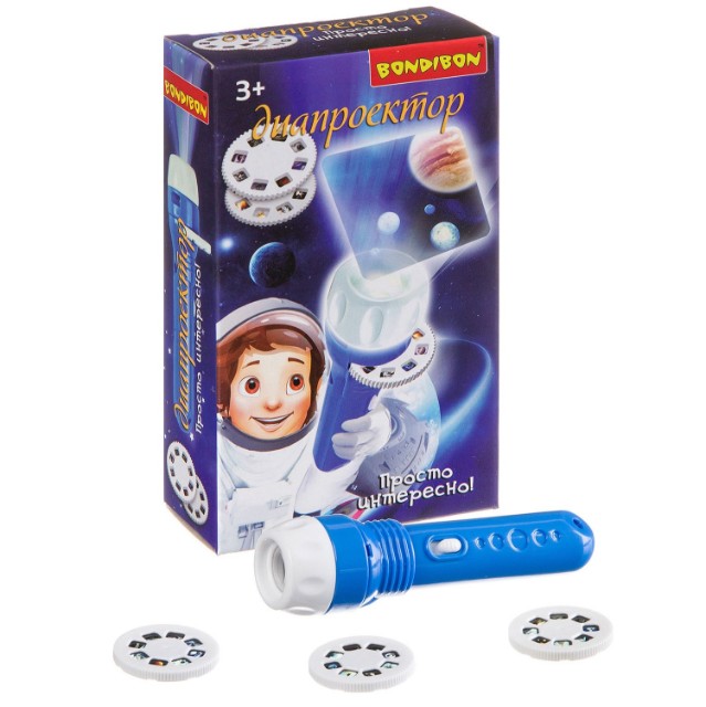 Диапроектор-фонарик 3 диска со слайдами Космос Превью 1