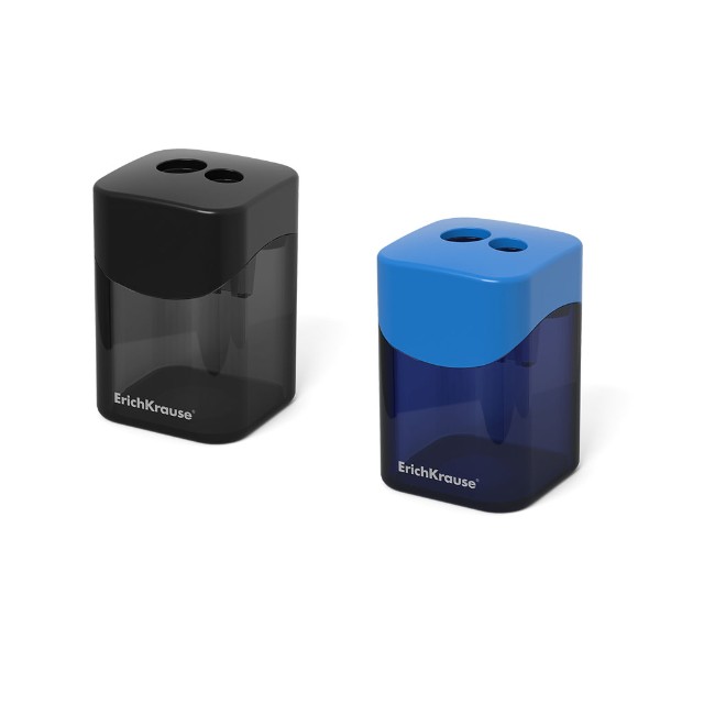 Точилка 2отв EK Wave с контейнером квадрат син черн полупр Превью 1