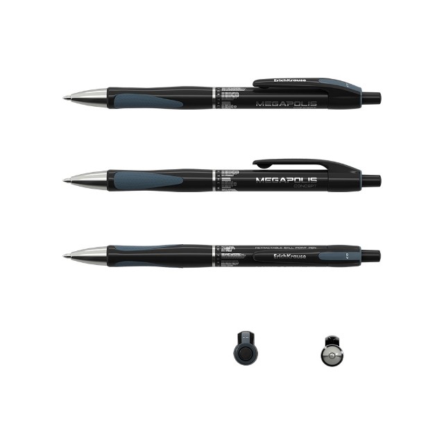 Ручка шариковая черная EK Megapolis Concept черный автомат 0,7мм Превью 4