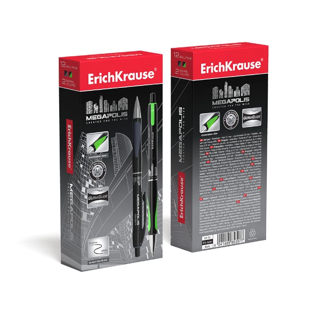 Ручка шариковая черная EK Megapolis Concept черный автомат 0,7мм Превью 2
