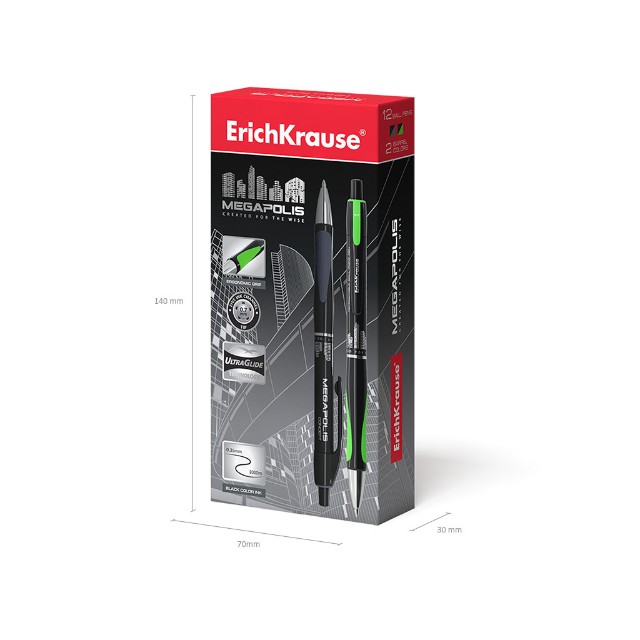 Ручка шариковая черная EK Megapolis Concept черный автомат 0,7мм Превью 1