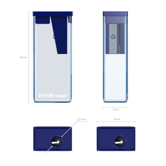 Точилка 1отв EK City прямоугольн. с контейнером Превью 2