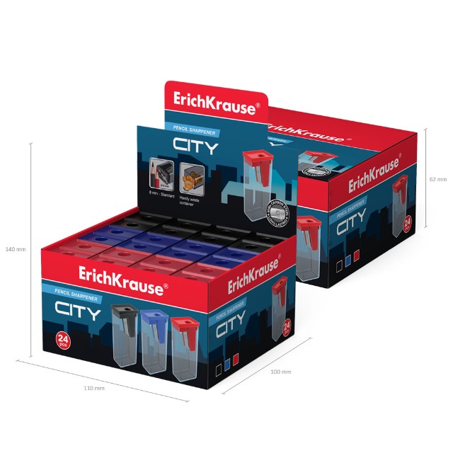 Точилка 1отв EK City прямоугольн. с контейнером Превью 4