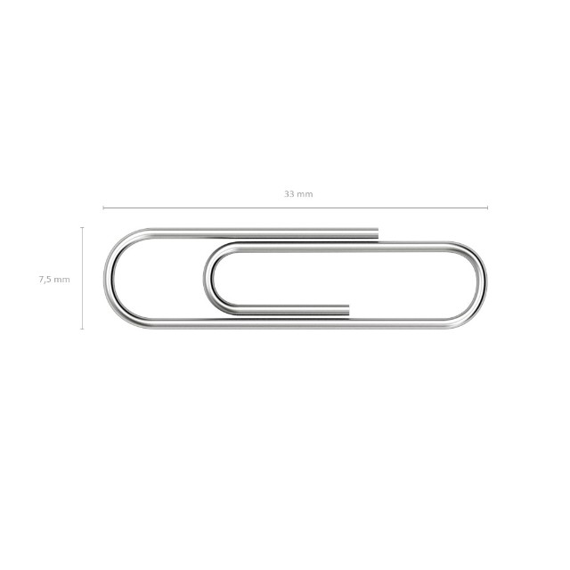 Скрепки 33мм 100шт никелированные Превью 1