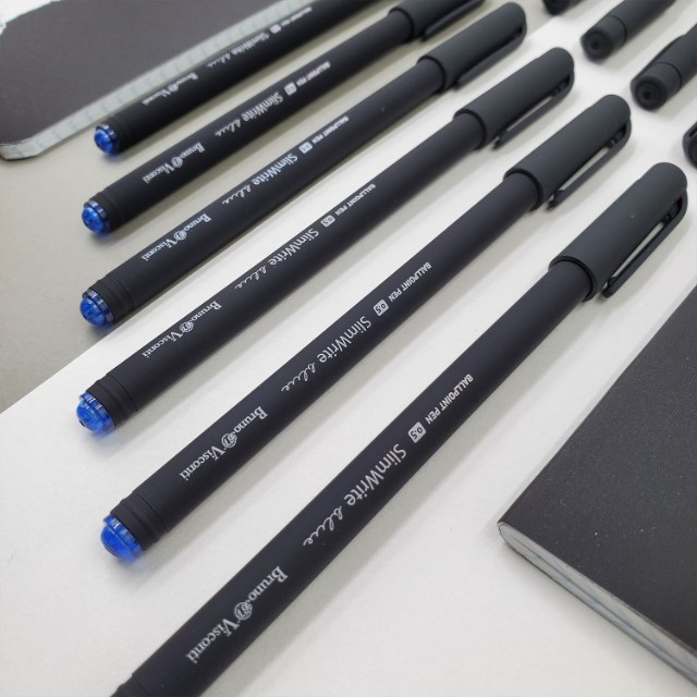 Ручка шариковая синяя BV SlimWrite Black 0.5мм корп/черный Превью 5