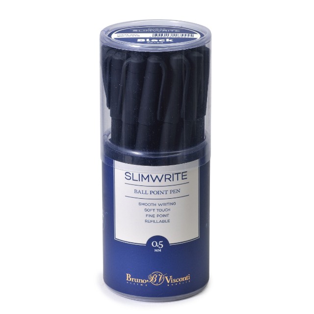 Ручка шариковая синяя BV SlimWrite Black 0.5мм корп/черный Превью 4