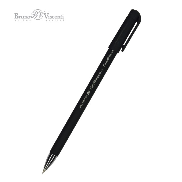 Ручка шариковая синяя BV SlimWrite Black 0.5мм корп/черный Превью 0