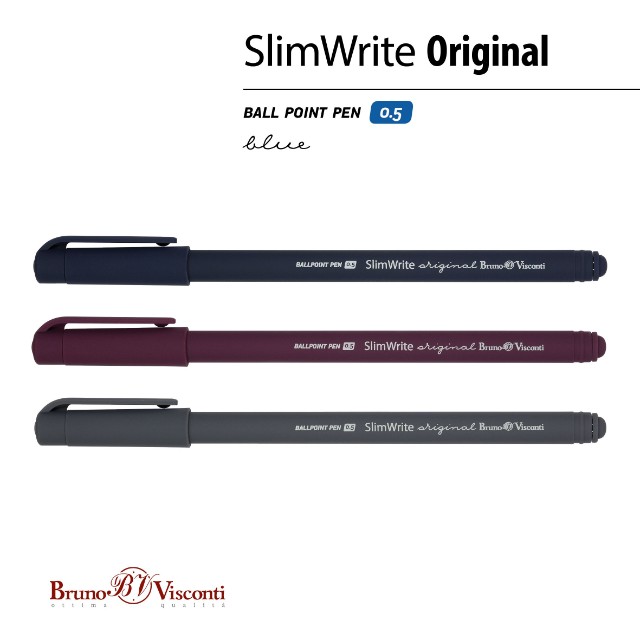 Ручка шариковая синяя BV SlimWrite Original  0.5мм Превью 4