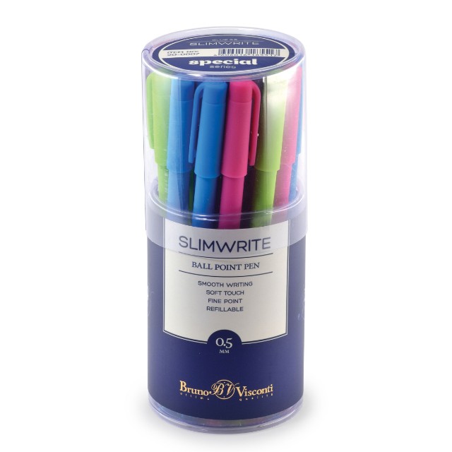 Ручка шариковая синяя BV SlimWrite Special 0.5мм корп/неон Превью 1