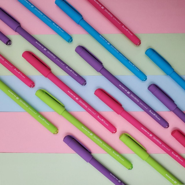 Ручка шариковая синяя BV SlimWrite Special 0.5мм корп/неон Превью 3