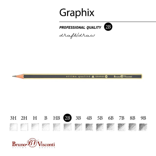 Карандаш ч/гр 2B BV Graphix б/ластика