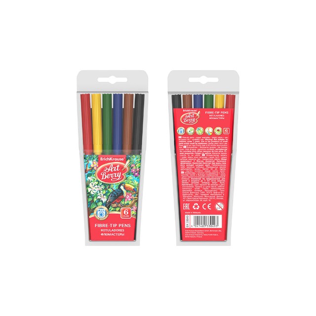 Фломастеры 6 цв EK ArtBerry цвет. вент колп. водная основа (тукан) Превью 4