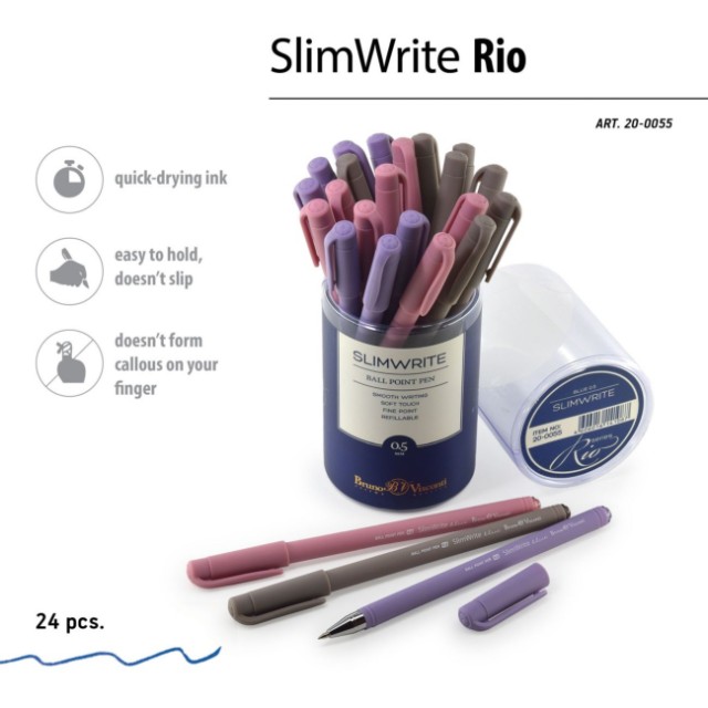 Ручка шариковая синяя BV SlimWrite RIO 0,5мм Превью 6