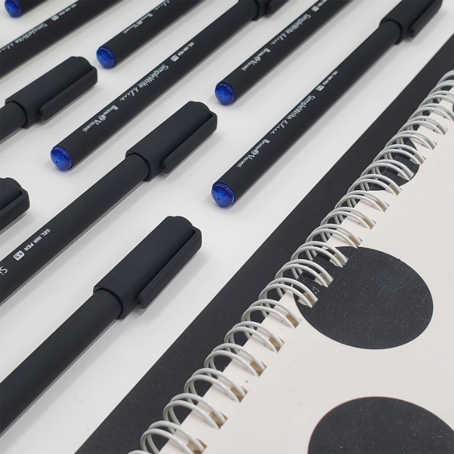 Ручка гелевая синяя BV SimpleWrite 0,5мм корпус черный Превью 1