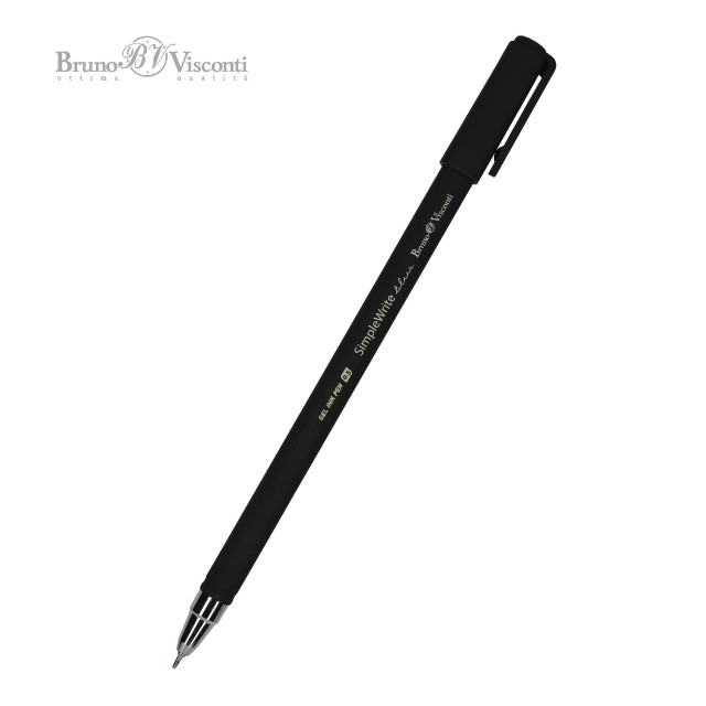 Ручка гелевая синяя BV SimpleWrite 0,5мм корпус черный