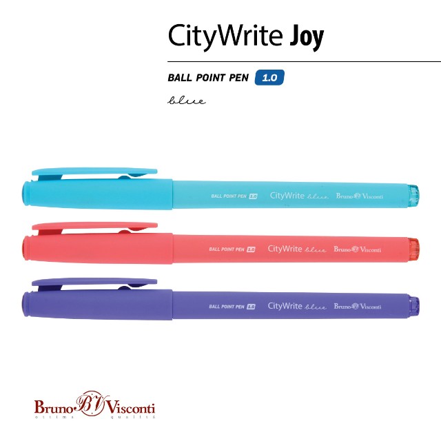 Ручка шариковая синяя BV CityWrite JOY 1,0мм Превью 2