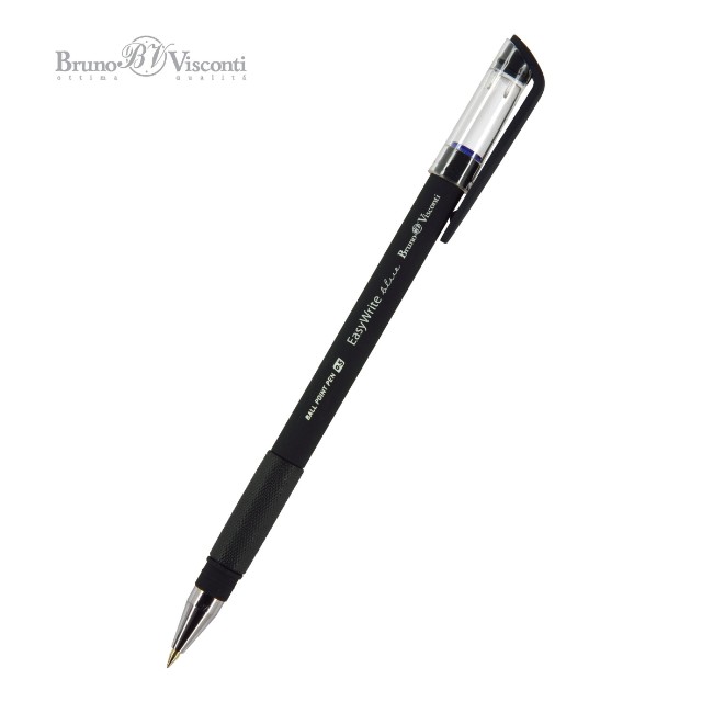 Ручка шариковая синяя BV EasyWrite 0,5мм черный корпус