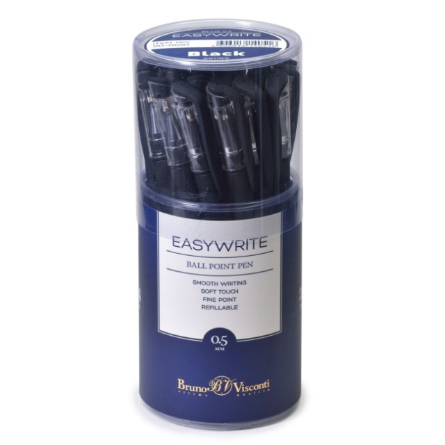 Ручка шариковая синяя BV EasyWrite 0,5мм черный корпус Превью 5