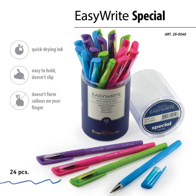 Ручка шариковая синяя BV EasyWrite Special 0,5мм Превью 3