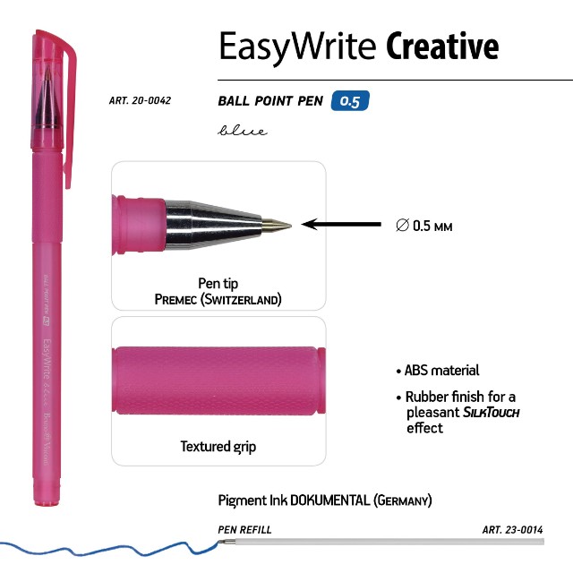 Ручка шариковая синяя BV EasyWrite JOY 0,5мм Превью 5