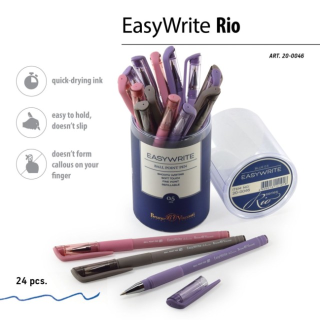 Ручка шариковая синяя BV EasyWrite RIO 0,5мм Превью 5