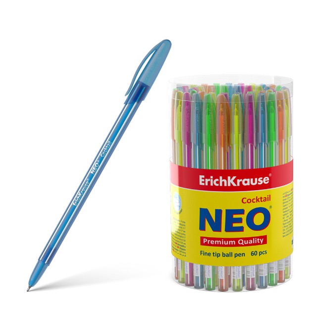 Ручка шариковая синяя EK Cocktail Neo полосатая 0,7мм