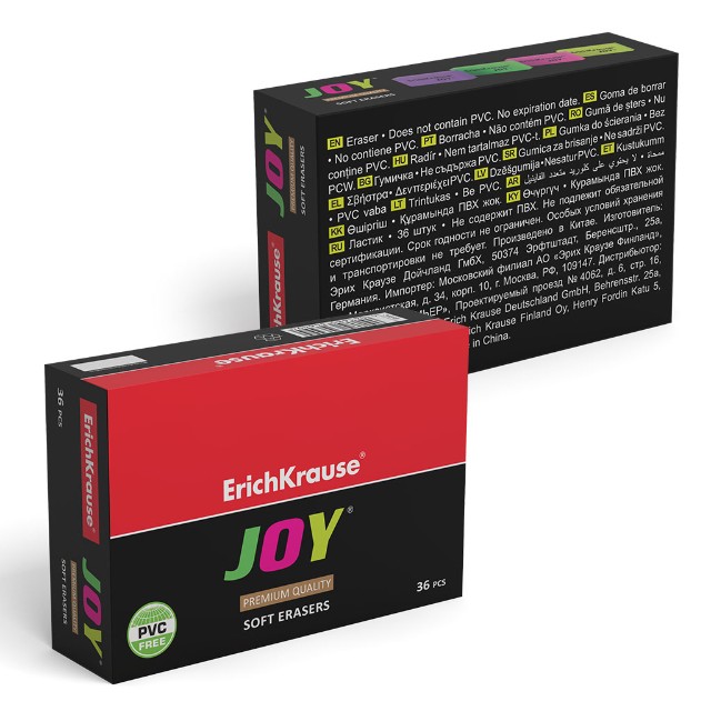 Ластик EK Joy цветные ассорти Превью 2