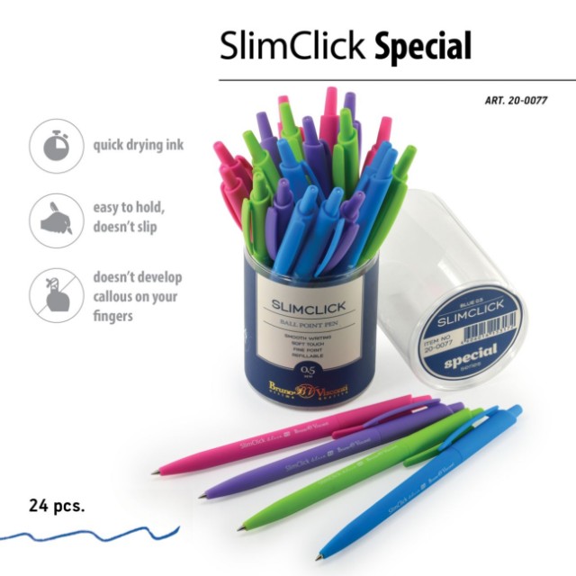 Ручка шариковая синяя BV SlimClick Special 0,5мм автомат Превью 3