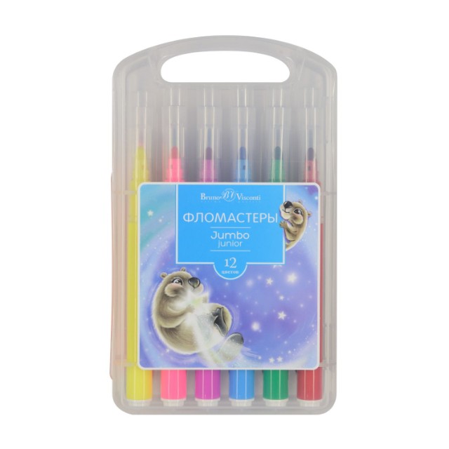 Фломастеры 12 цв BV Jumbo Junior 2 вида пл/уп Превью 6