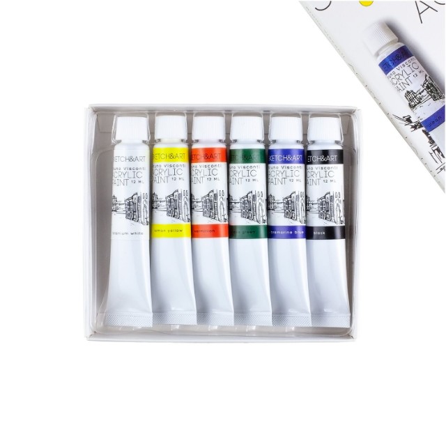 Набор Акриловые краски 6цв BV в тубах 12мл Превью 3