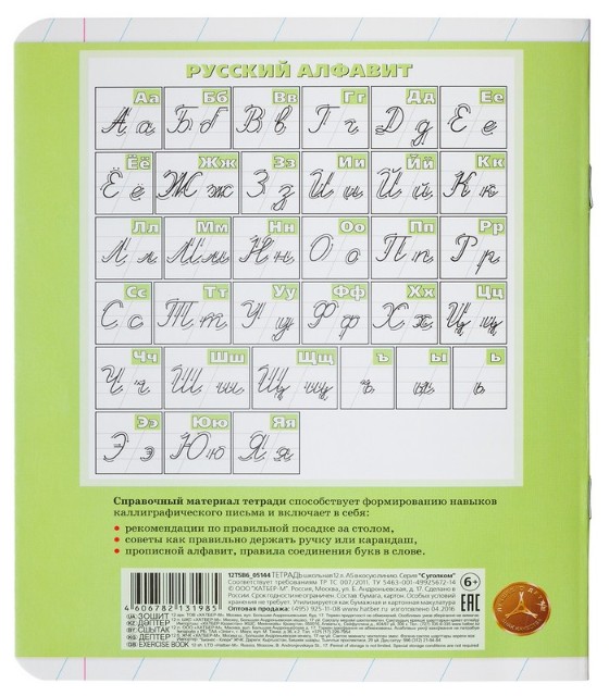 Тетрадь 12л линейка косая Однотонная. С уголком Ассорти (справ инф для по рус.яз) Превью 6