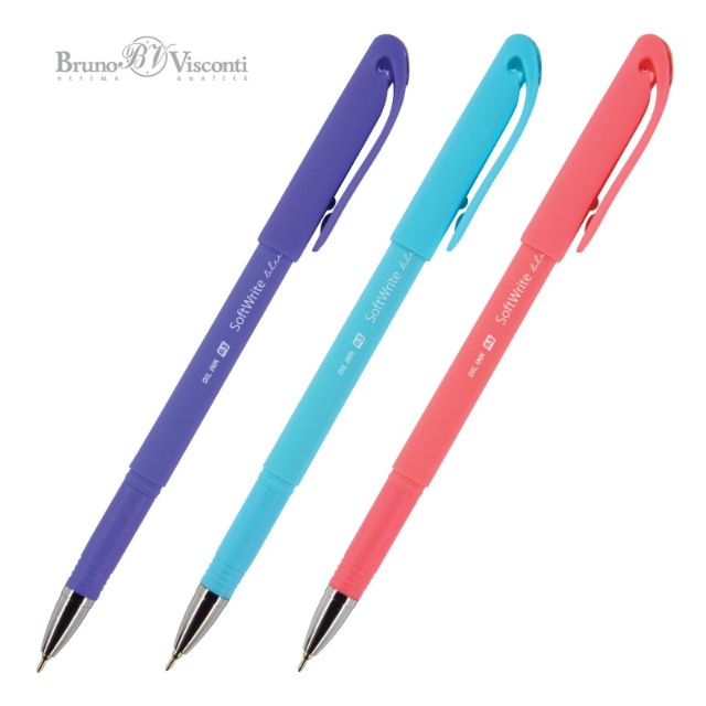 Ручка шариковая синяя BV SoftWrite Joy на маслян. основе 0,5мм Превью 0
