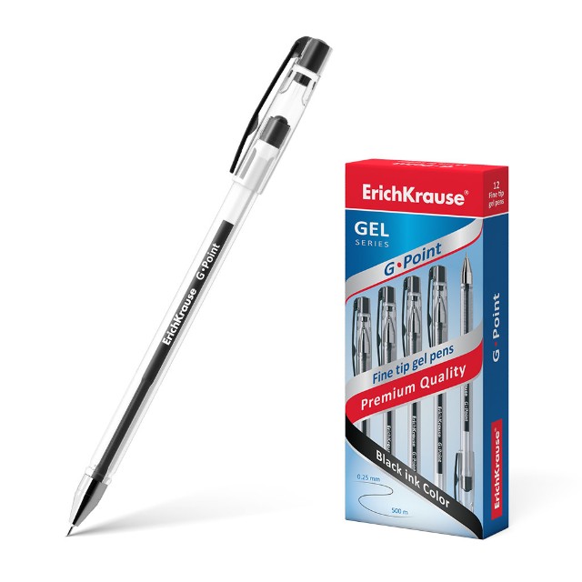 Ручка гелевая черная EK G-Point 0.38мм