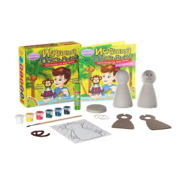 Творч Игрушка из шар-папье Обезьянка (девочка) Превью 2