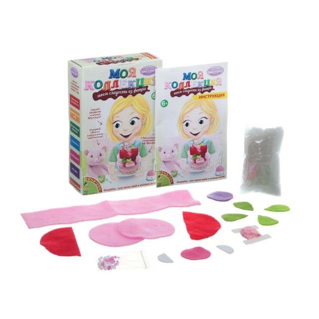 Творч Фетр Шьем сладости Пирожное Клубника Превью 1